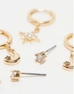earrings multipack with moon and star