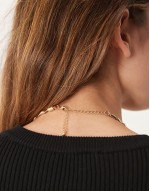 Limited Edition torque choker necklace with semi precious slice stone in gold stone