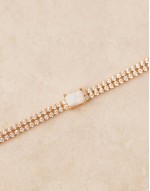 opal & crystal double row tennis bracelet in 18k gold plated