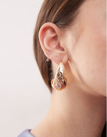 teardrop chubby dome earrings in gold