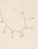celestial multicharm necklace in gold