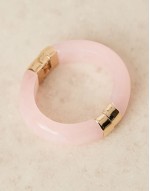bangle with metal and resin detail in pink