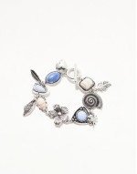 Limited Edition charm bracelet with faux stone detail in silver tone