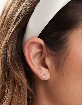 gemset swirl stud earrings in sterling silver