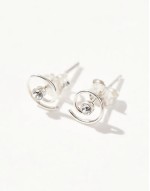 gemset swirl stud earrings in sterling silver