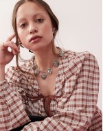 heart charm necklace in burnished silver