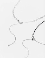 unisex 2 row necklace with faux green gem