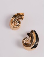 18ct gold plated swirl stud statement stud earrings