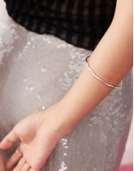 silver wave bangle in stainless steel