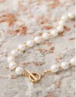 pretty in pearls necklace in 18k gold plated