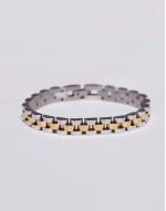 18ct gold plated two tone watch strap vintage style bracelet