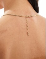 14k gold plated multirow necklace with emerald green charm with gift bag