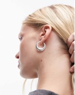 sterling silver rope edged chunky hoop earrings