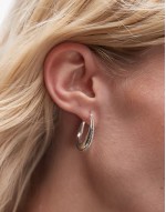 sterling silver rope edged chunky hoop earrings