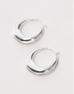 sterling silver rope edged chunky hoop earrings