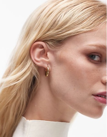 2 Sets Of 18ct gold vermeil curved creole hoop earrings