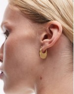 2 Sets Of 18ct gold vermeil curved creole hoop earrings