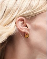 2 Sets Of 18ct gold vermeil curved creole hoop earrings