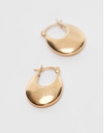 2 Sets Of 18ct gold vermeil curved creole hoop earrings