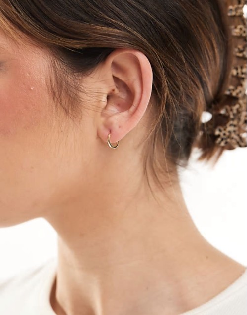 10mm flat hoop earrings in gold plated