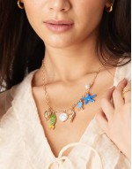 aquatic multicharm necklace in gold