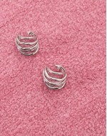 napa triple hoop earrings in silver