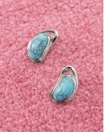valley curved earrings with turquoise stone in silver