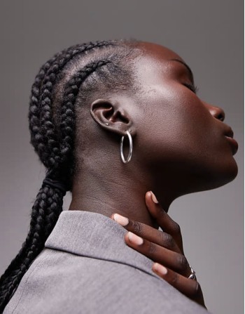 sterling silver vintage style oval hoop earrings