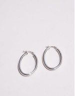 sterling silver vintage style oval hoop earrings