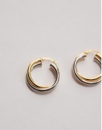 sterling silver and 18ct gold vermeil mixed metal hoop earrings