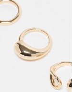 pack of 3 simple wrap around rings in gold tone