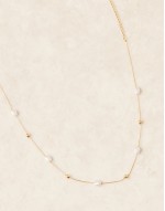 Lost Souls stainless steel 18ct gold plated pearl charm choker necklace