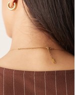 Lost Souls stainless steel 18ct gold plated pearl charm choker necklace