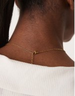 Lost Souls stainless steel 18ct gold plated star and pearl pendant necklace
