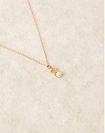 Lost Souls stainless steel 18ct gold plated star and pearl pendant necklace