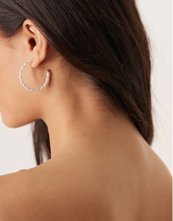 30mm hoop earrings with faux pearl detail