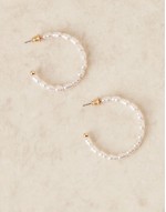 30mm hoop earrings with faux pearl detail