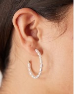 30mm hoop earrings with faux pearl detail