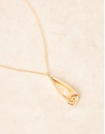 oyster pendant necklace in gold