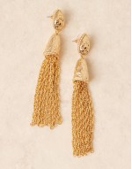 Limited Edition drop earrings with tassel detail in gold tone