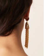 Limited Edition drop earrings with tassel detail in gold tone