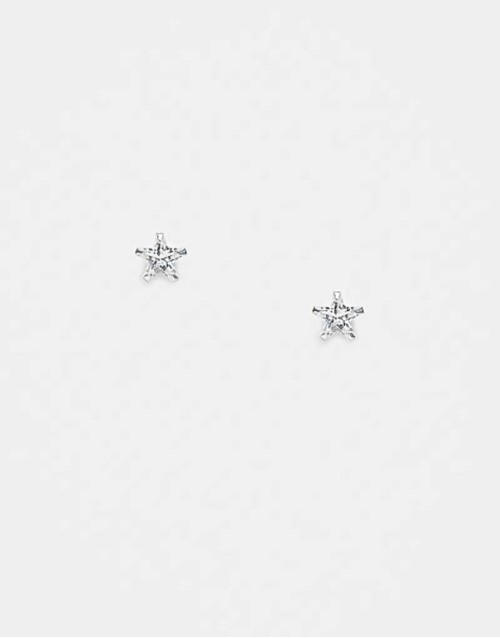 cubic zirconia star stud earrings in sterling silver