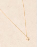 opal starburst charm necklace in 18k gold plated