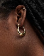 irregular hoop earrings in gold