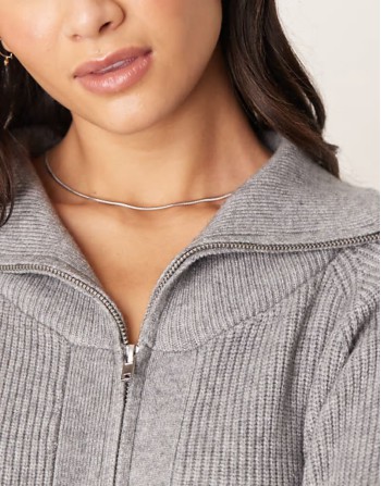 Lost Souls stainless steel thin snake chain necklace in silver