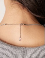 Lost Souls stainless steel thin snake chain necklace in silver