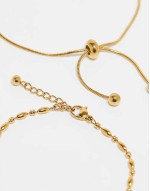 waterproof stainless steel pack of 2 friendship bracelets in fine chain with gift bag